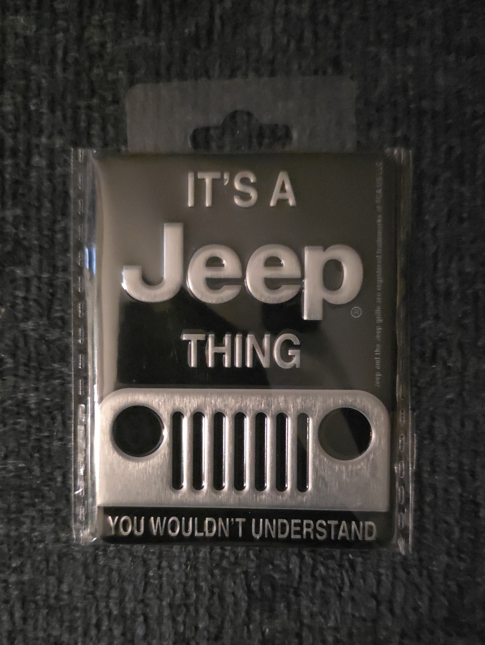 Jeep OPEN ROAD Black & Silver Car Magnet Nwt